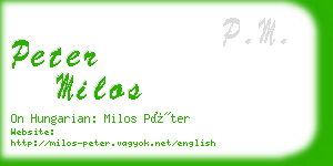 peter milos business card